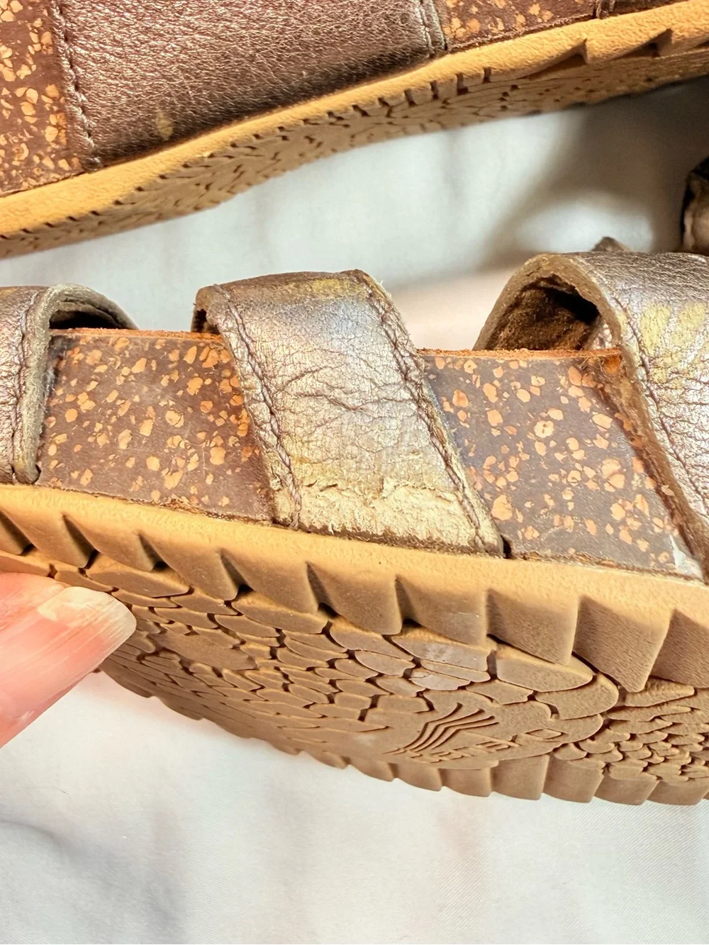 Dansko Metallic Pewter Leather Wedge Sandals Comfort Heels EU 42 / US 11.5- 12